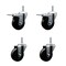 Service Caster 35 Inch Phenolic Swivel 34 Inch Threaded Stem Caster Set 2 Total Lock Brakes SCC-TSTTL20S3514-PHS-34212-2-S-2 - alternate 1